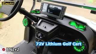 Carrinho de golfe elétrico branco de alta altitude BN2 + 2, equipado com bateria de lítio de 72 V