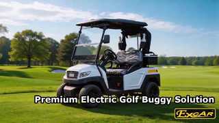 M1S2 carrinho de golfe elétrico pequeno branco de EXCAR 2 Seater com mostra do pára-brisa do PC
